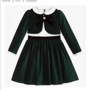 Patachou Green Velvet Dress